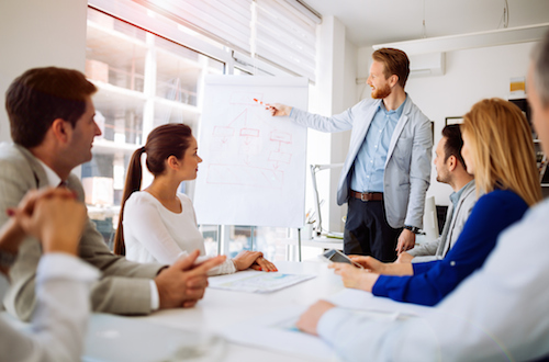 Präsentation und Zusammenarbeit von Geschäftsleute – Stockfoto